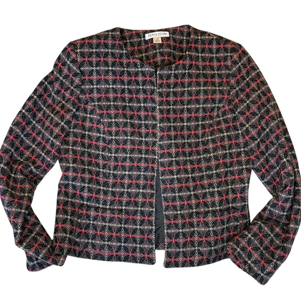 Pendleton Women's Wool Cashmere Blend‎ Plaid Blazer Jacket Size 6